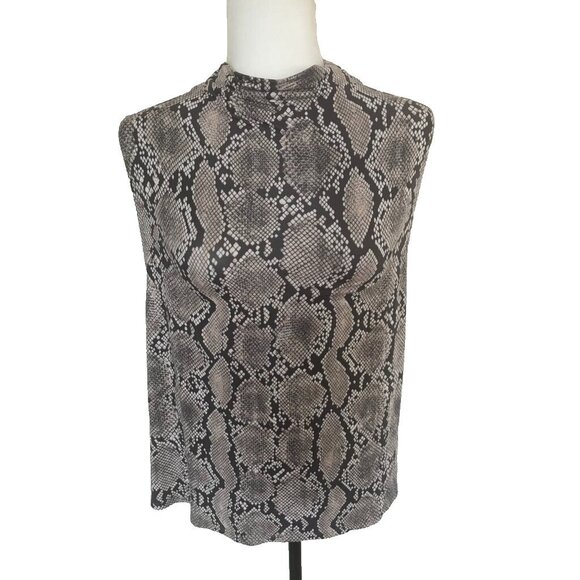 ARITZIA BABATON Vince Sleeveless Top Size Large Snakeskin Python Print Stretchy - Picture 1 of 7